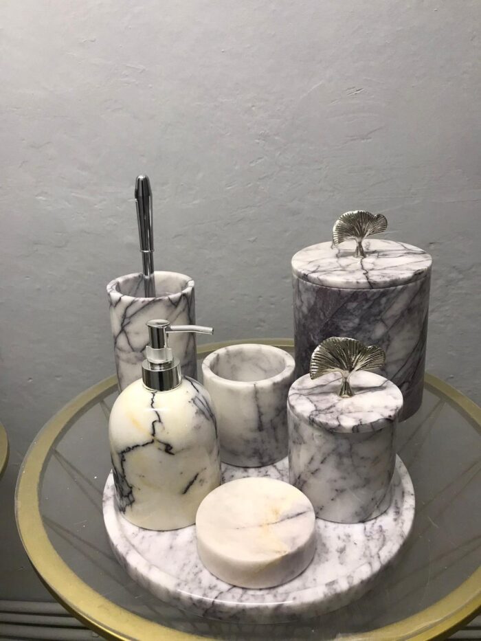 Doğal Mermer 7’li Banyo Seti - Görsel 1